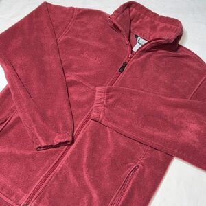 Columbia Sweater Fleece Jacket Men's M Red Full Zip Pockets Thermal Outdoor Hike